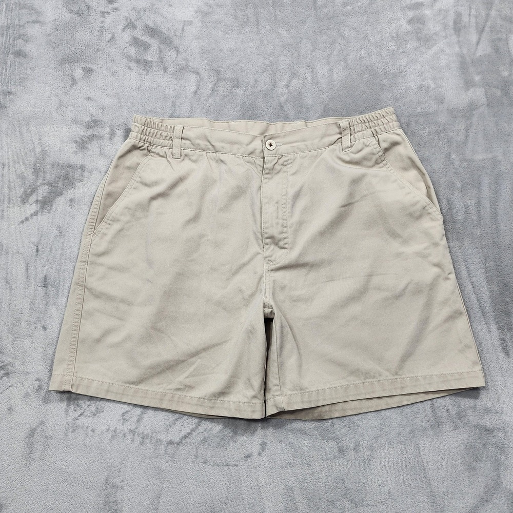 Taylor & Henry‎ Shorts Mens 38 Beige Chino Canvas Elastic Waist Casual Summer